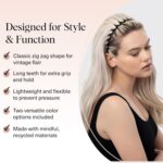 Kitsch Zig Zag Headbands for Women Non Slip – Fashion Accessories for Slicked Back Styles - Comfortable Comb Headband with Teeth | Ideal Gifts for Women - Tortoise & Black... by Kitsch
