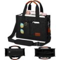 KKXIU Large Canvas Tote Bag for Women with Zipper and Compartments Crossbody Work Bible Messenger Purse Bag With Pockets by