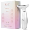 KLY Beauty Face & Neck Massager – 7-Color LED Light Therapy Device with Soothing Heat & Vibration for Relaxation and Skin Rejuvenation – White by KLYVER