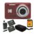 KODAK PIXPRO Friendly Zoom FZ55 Digital Camera (Red) Bundle with 32GB SD Card, Camera Case, and Battery Travel Charger (4 Items) by KODAK