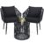 Kromax 3 Pieces Patio Rattan Bistro Conversation Set, Outdoor All-Weather Wicker Furniture Chairs and Side Table Set Ideal for Balcony, Porch and Backyard, Black by Kromax