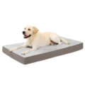 KSIIA Orthopedic Dog Bed Dog Crate Bed Waterproof for Large Dogs Deluxe Plush Washable Pet Mat with Egg Crate Foam & Removable Cover, 35 x 22 Inch, Gray by KSIIA