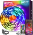 KSIPZE 100ft Led Strip Lights RGB Music Sync Color Changing Bluetooth Led Lights with Smart App Control Remote Led Lights for Bedroom Room Lighting Flexible Home Décor by KSIPZE