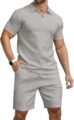 KUYIGO Men’s Polo Shirt and Shorts Set Summer Outfits Fashion Casual Short Sleeve Suit for Men 2 Piece Tracksuit by KUYIGO