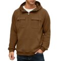 Lepunuo Men’s Cargo Hoodies Quarter Zip Sweatshirts Tactical Pullover Casual Gym Athletic Loose Hooded Sweatshirts by Lepunuo