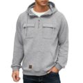 Lepunuo Men’s Cargo Hoodies Quarter Zip Sweatshirts Tactical Pullover Casual Gym Athletic Loose Hooded Sweatshirts by Lepunuo