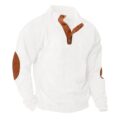 Lexiart Men’s Casual Corduroy Sweatshirt Long Sleeve Thermal Stand Collar Button Pullover Sweatshirts by Lexiart