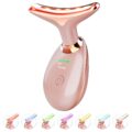 Light Based Face-Neck-Massager – 7 Color Portable Facial Massager for Skin Care, Rose Gold by ELISHINE