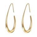 Lightweight Teardrop Hoop Earrings for Women – 14k Gold/White Gold Plated Large Oval Pull Through Hoop Earrings High Polished Statement Jewelry Gift for Women by gelanmeng
