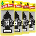 LITTLE TREES Car Air Freshener | Hanging Tree Provides Long Lasting Scent for Auto and Home | Black Ice, 24 Air Fresheners by LITTLE TREES