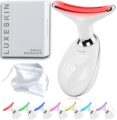 LuxeSkin Facial Massager for Face, Neck and Arm, 7 Color LED Red-Light-Therapy with Gentle Vibration and Warm Mode, Portable at-Home Skin Care Tool with Travel Bag by LuxeSkin
