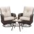 Luxury Outdoor Swivel Wicker Glider Patio Chairs with Table Set, Overstuffed Washable Cushions, Ideal for Porch, Balcony, Deck, Brown Rattan and Beige Cushion by wildformers