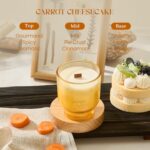 M&SENSE 9.88oz Natural Soy Wax Jar Candle with Wooden Wick | Carrot Cheesecake Scent | 55-Hour Burn & Long-Lasting Burn | Easter Candle Gift by M&SENSE