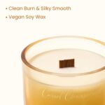 M&SENSE 9.88oz Natural Soy Wax Jar Candle with Wooden Wick | Carrot Cheesecake Scent | 55-Hour Burn & Long-Lasting Burn | Easter Candle Gift by M&SENSE