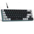MageGee Portable 60% Mechanical Gaming Keyboard, MK-Box LED Backlit Compact 68 Keys Mini Wired Office Keyboard with Red Switch for Windows Laptop PC Mac – Black/Grey by MageGee