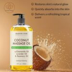 MAJESTIC PURE Coconut Massage Oil for Massage Therapy - Refreshing, and Relaxing - Natural Oils - for All Skin Types - Men and Women - 8 fl oz by Majestic Pure