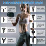 Massage Gun, Muscle Massage Gun for Athletes Handheld Electric Deep Tissue Back Massager, Percussion Massage Device for Pain Relief with 30 Speed Levels 9 Heads by APHERMA