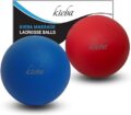 Massage Lacrosse Balls for Myofascial Release, Trigger Point Therapy, Muscle Knots, and Yoga Therapy. Set of 2 Firm Balls (Blue and Red) by Kieba