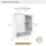 MCS 23x26 White Medicine Cabinet Organizer, Wall Mounted Bathroom Cabinet for Over-The-Toilet Storage, Bathroom Furniture & Restroom Organizer by MCS