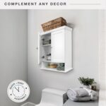 MCS 23x26 White Medicine Cabinet Organizer, Wall Mounted Bathroom Cabinet for Over-The-Toilet Storage, Bathroom Furniture & Restroom Organizer by MCS