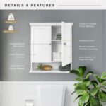 MCS 23x26 White Medicine Cabinet Organizer, Wall Mounted Bathroom Cabinet for Over-The-Toilet Storage, Bathroom Furniture & Restroom Organizer by MCS