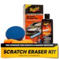 Meguiar’s Quik Scratch Eraser Kit, Car Scratch Remover for Repairing Surface Blemishes, Car Care Kit with ScratchX, Drill-Mounted Pad, and Microfiber Towel, 4 Count by Meguiar’s