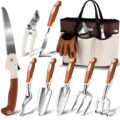 MelonArt Garden Tool Set,10 Pcs Heavy Duty Gardening Hand Tool Kit for Women Aluminum with Non Slip Ergonomic Handle, Storage Tote Bag and Gardening Gloves, Ideal Gifts for… by MelonArt