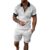 Men Track Suits 2 Piece Set Summer Casual Outfits Fashion Polo Shirts Short Sleeve and Shorts Set Vacation Clothes by Kubsid