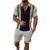 Men Track Suits 2 Piece Set Summer Casual Outfits Fashion Polo Shirts Short Sleeve and Shorts Set Vacation Clothes by Kubsid