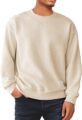 Men’s Crewneck Sweatshirts Soild Color Geometric Texture Long Sleeve Casual Pullover Shirt by Dokotoo Men