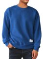 Men’s Crewneck Sweatshirts Soild Color Geometric Texture Long Sleeve Casual Pullover Shirt by Dokotoo Men
