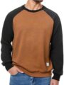 Men’s Fall Crewneck Sweatshirts Patchwork Long Sleeve Geometric Texture Casual Pullover Shirt by Dokotoo Men