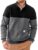 Men’s Mock Neck Sweatshirts Quarter Zip Quilted Sweater Color Block Long Sleeve Casual Pullover by Dokotoo Men