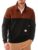 Men’s Mock Neck Sweatshirts Quarter Zip Quilted Sweater Color Block Long Sleeve Casual Pullover by Dokotoo Men