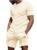 Mens Short Sets 2 Piece Outfits Summer Casual T Shirts and Shorts Tracksuit Sets with Pockets by Dokotoo Men