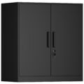 Metal Wall Cabinet,Garage Wall Cabinet with Handle,Lockable Storage Cabinets Wall Mounted with 2 Doors,Locking Cabinet with Shelves for Basement,Living Home,Black by IRONFFICE