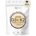 Micro Ingredients Vitamin D3 10,000 IU + K2 MK-7 200 mcg, 300 Softgels | Virgin Coconut Oil | 2-in-1 Bone, Immune & Heart Support | Easy to Swallow, Non-GMO by Micro Ingredients