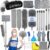 Microfiber Duster Kit 25pcs with 30 to 100 Inches Extension Pole and Baseboard Cleaner Tool, Washable and Bendable Feather Duster for Cleaning Ceiling Fans, High Ceilings,… by HLWDFLZ