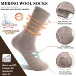 MOGGEI 5 Pairs Womens Merino Wool Socks Hiking Warm Winter Thick Thermal Crew Cozy Cabin Ladies Gift Comfy Boot Work Socks by MOGGEI