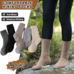 MOGGEI 5 Pairs Womens Merino Wool Socks Hiking Warm Winter Thick Thermal Crew Cozy Cabin Ladies Gift Comfy Boot Work Socks by MOGGEI