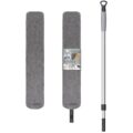 MR.SIGA Flexible Microfiber Long Duster for Gap Cleaning, Stainless Steel Adjustable Handle, Washable Gap Cleaning Duster Gray by MR.SIGA