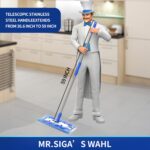 MR.SIGA Professional Microfiber Mop for Hardwood, Laminate, Tile Floor Cleaning, Stainless Steel Telescopic Handle - 3 Reusable Flat Mop Refills and 1 Dirt Removal Scrubber... by MR.SIGA
