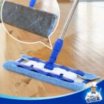 MR.SIGA Professional Microfiber Mop for Hardwood, Laminate, Tile Floor Cleaning, Stainless Steel Telescopic Handle - 3 Reusable Flat Mop Refills and 1 Dirt Removal Scrubber... by MR.SIGA