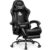 N-GEN GAMING Video Gaming Chair with Footrest Lumbar Support for Home Office High Back Recliner Height Adjustable Ergonomic Comfy Leather Computer Desk Chair (Black) by N-GEN GAMING
