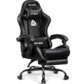 N-GEN GAMING Video Gaming Chair with Footrest Lumbar Support for Home Office High Back Recliner Height Adjustable Ergonomic Comfy Leather Computer Desk Chair (Black) by N-GEN GAMING