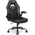 N-GEN Video Gaming Chair Ergonomic Computer Desk Office Chair with Lumbar Support Adjustable Height Swivel Wheels Flip-Up Arms PU Leather Home and Office (Black) by NEO CHAIR