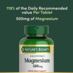 Nature's Bounty Magnesium 500 mg Tablets, High Potency Magnesium Supplement for Bone & Muscle Health, Whole Body Support, 200 Count (Pack of 1) by Nature's Bounty