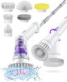 NBONEBS Electric Spin Scrubber, Cordless Shower Scrubber Rotary Floor Brushes & Pad Drivers with 6 Brush Heads – 2H Dual Speed, IPX7 Waterproof Extension Handle for Bathroom… by NBONEBS