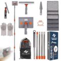 NexaGlow Baseboard Cleaner Tool with Handle | 3-in-1 Adjustable Cleaning Mop with Microfiber Pads & Gloves | 180° Wall Mop Cleaner with 66″ Long Handle for Walls, Windows,… by Generic