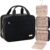 NISHEL Travel Toiletry Bag for women, Portable Hanging Organizer for Travel-Sized Shampoo, Conditioner, Brushes Set, makeup Accessories, Medium Size, Black by NISHEL